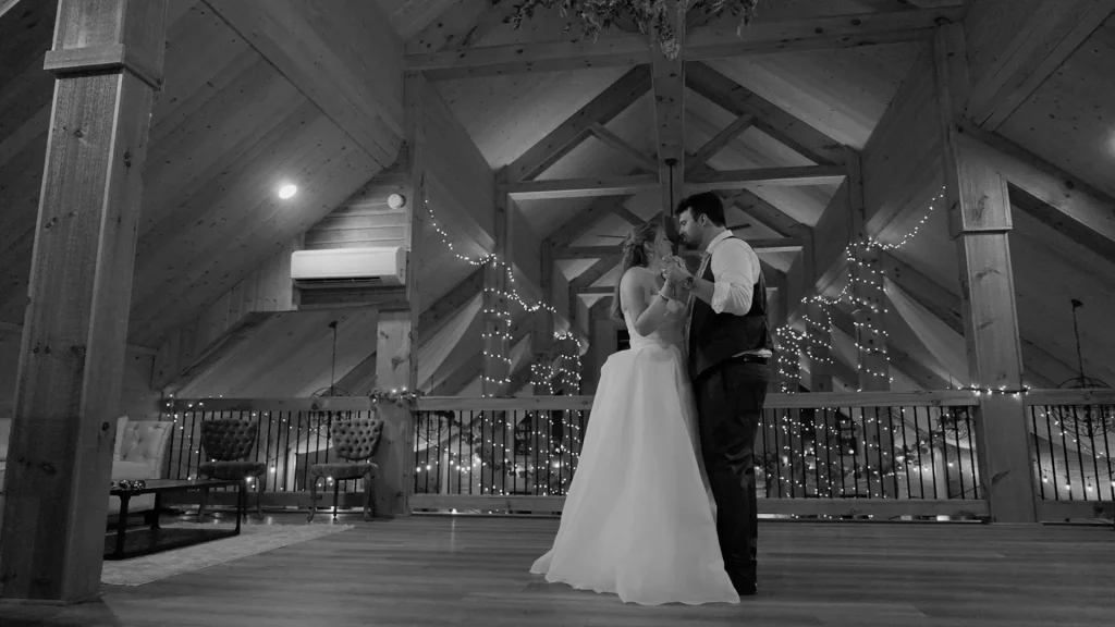 bride and groom share a private dance at The Barn at Willow Brook Wedding